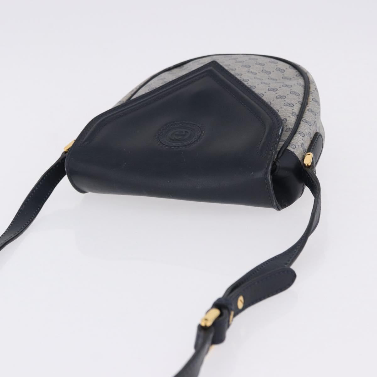 GUCCI Micro GG Supreme Shoulder Bag PVC Navy Gold 007 261 0081 Auth BA14494