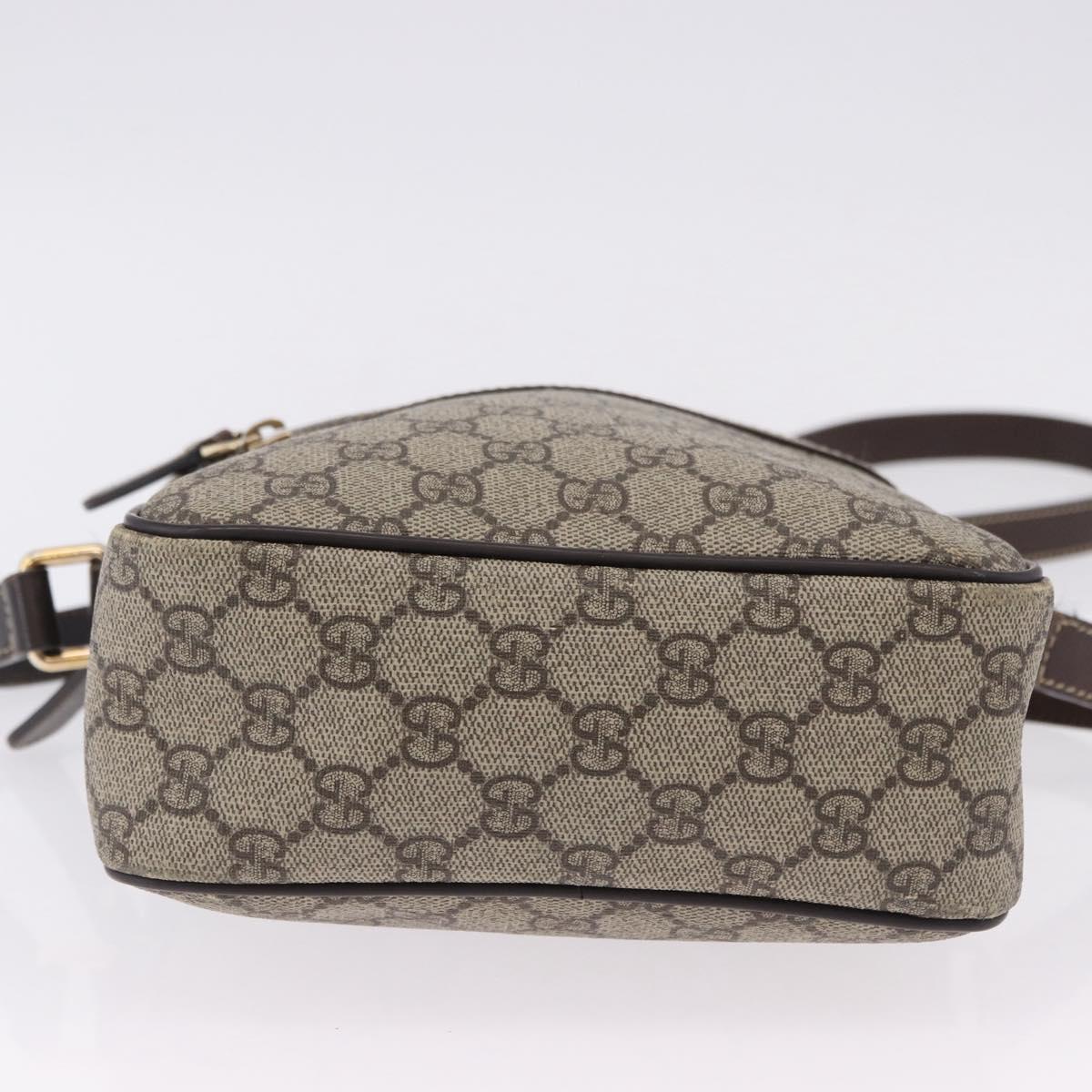 GUCCI GG Supreme Shoulder Bag PVC Beige Gold 233268 Auth BA14504