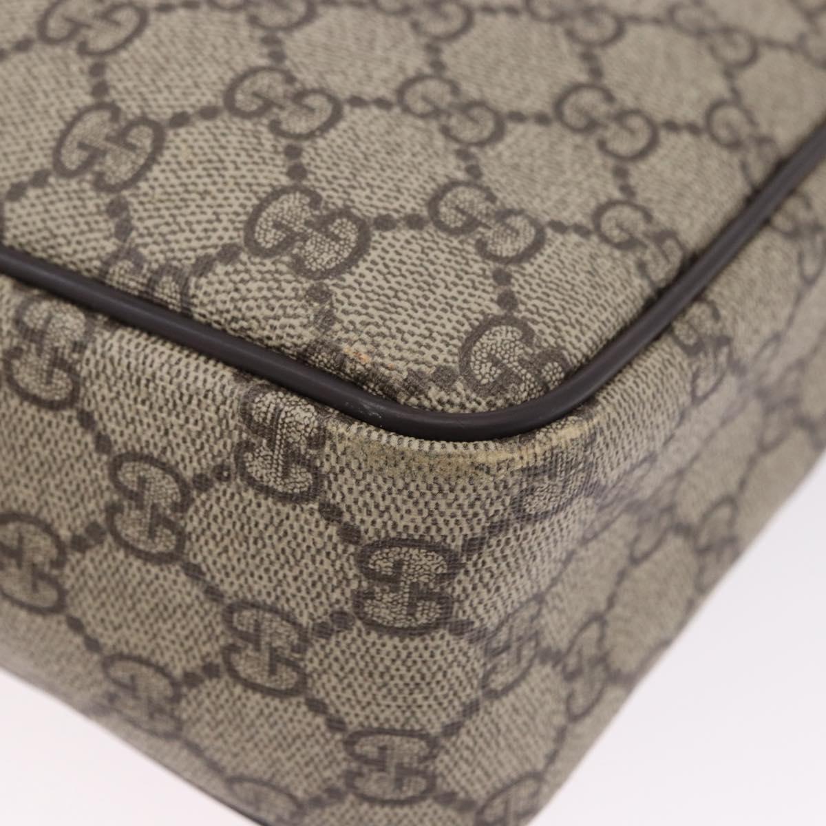 GUCCI GG Supreme Shoulder Bag PVC Beige Gold 233268 Auth BA14504