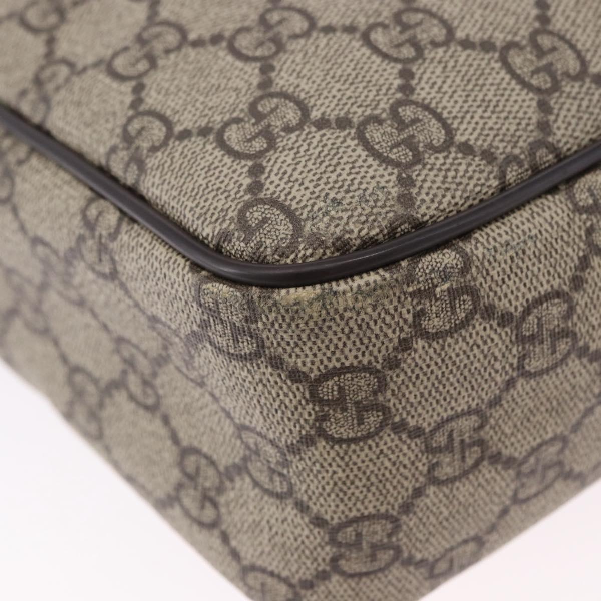 GUCCI GG Supreme Shoulder Bag PVC Beige Gold 233268 Auth BA14504