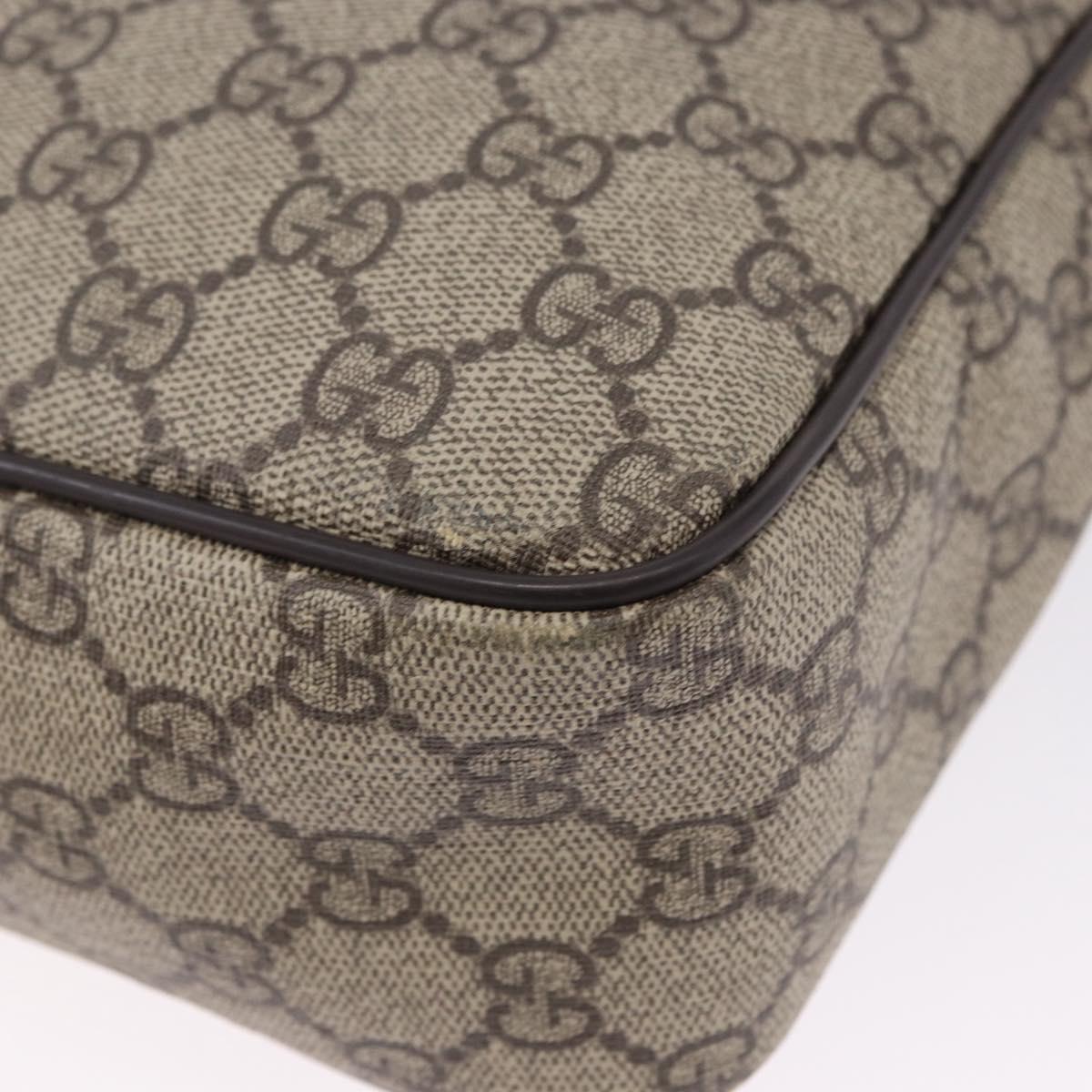 GUCCI GG Supreme Shoulder Bag PVC Beige Gold 233268 Auth BA14504