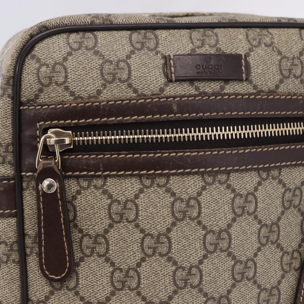 GUCCI GG Supreme Shoulder Bag PVC Beige Gold 233268 Auth BA14504