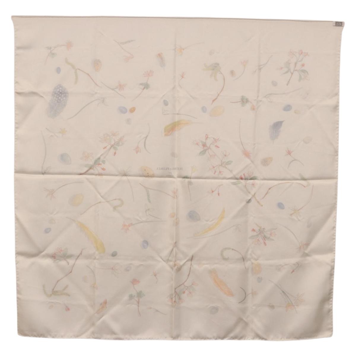 HERMES Carre 90 Scarf Silk White Auth BA14507