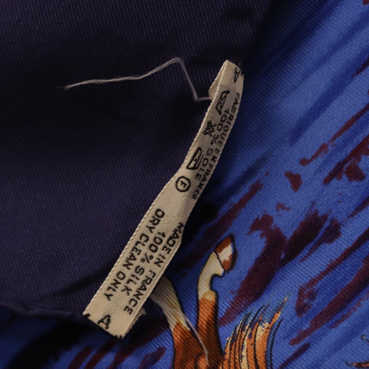 HERMES Carre 90 Scarf ”Pampa” Silk Blue Auth BA14508