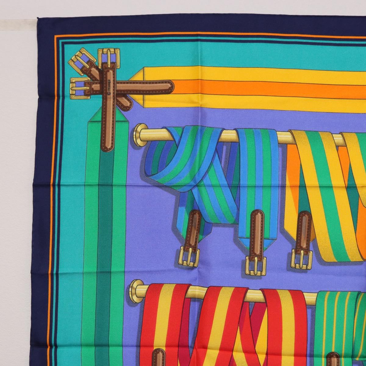 HERMES Carre 90 Scarf Silk Multicolor Auth BA14509M