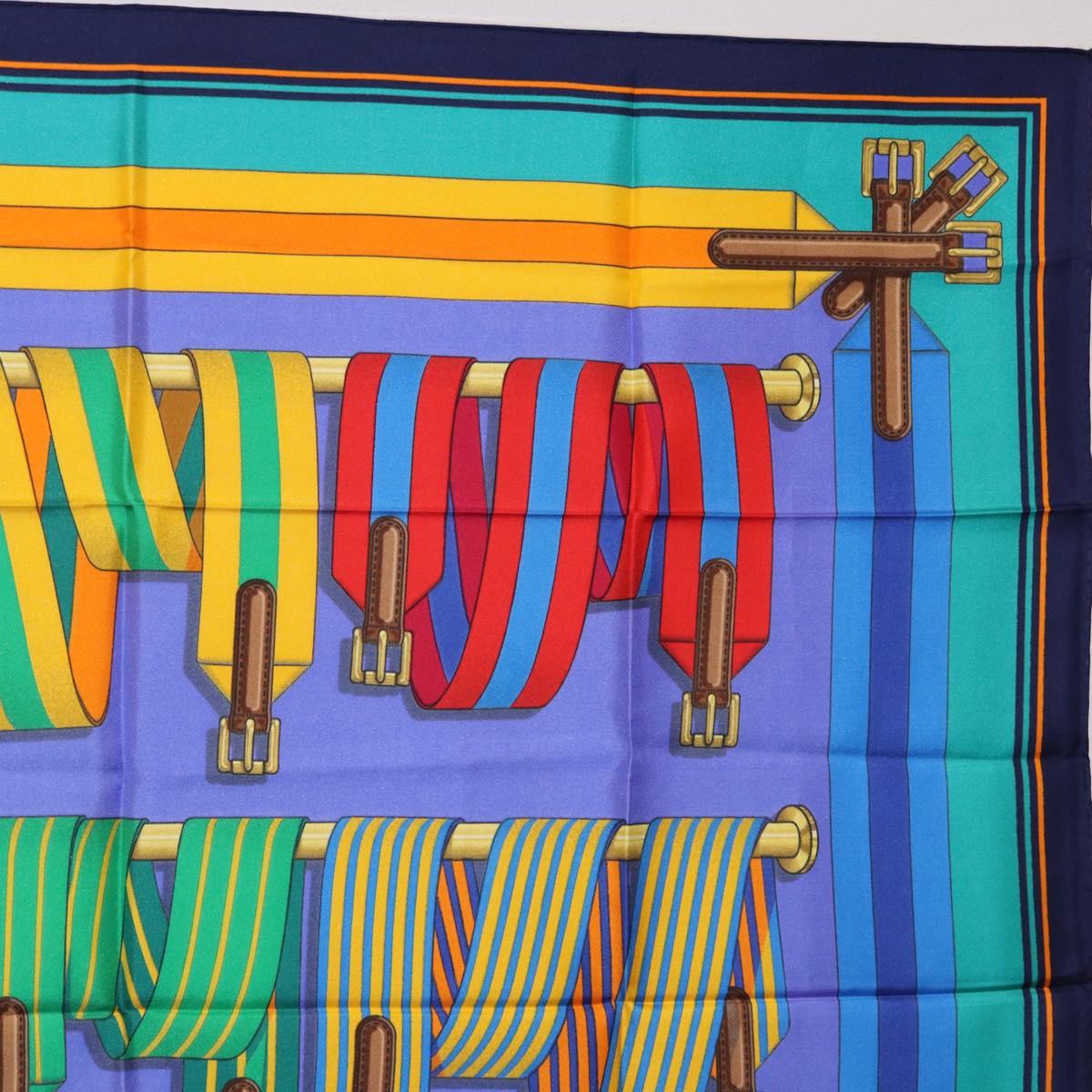 HERMES Carre 90 Scarf Silk Multicolor Auth BA14509M