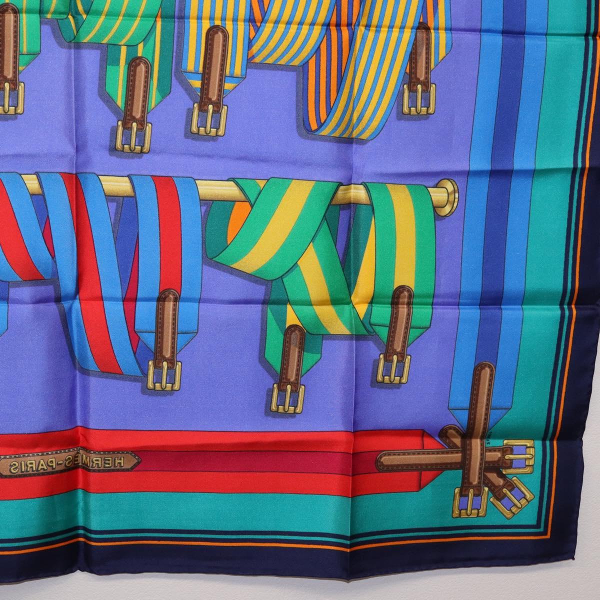 HERMES Carre 90 Scarf Silk Multicolor Auth BA14509M