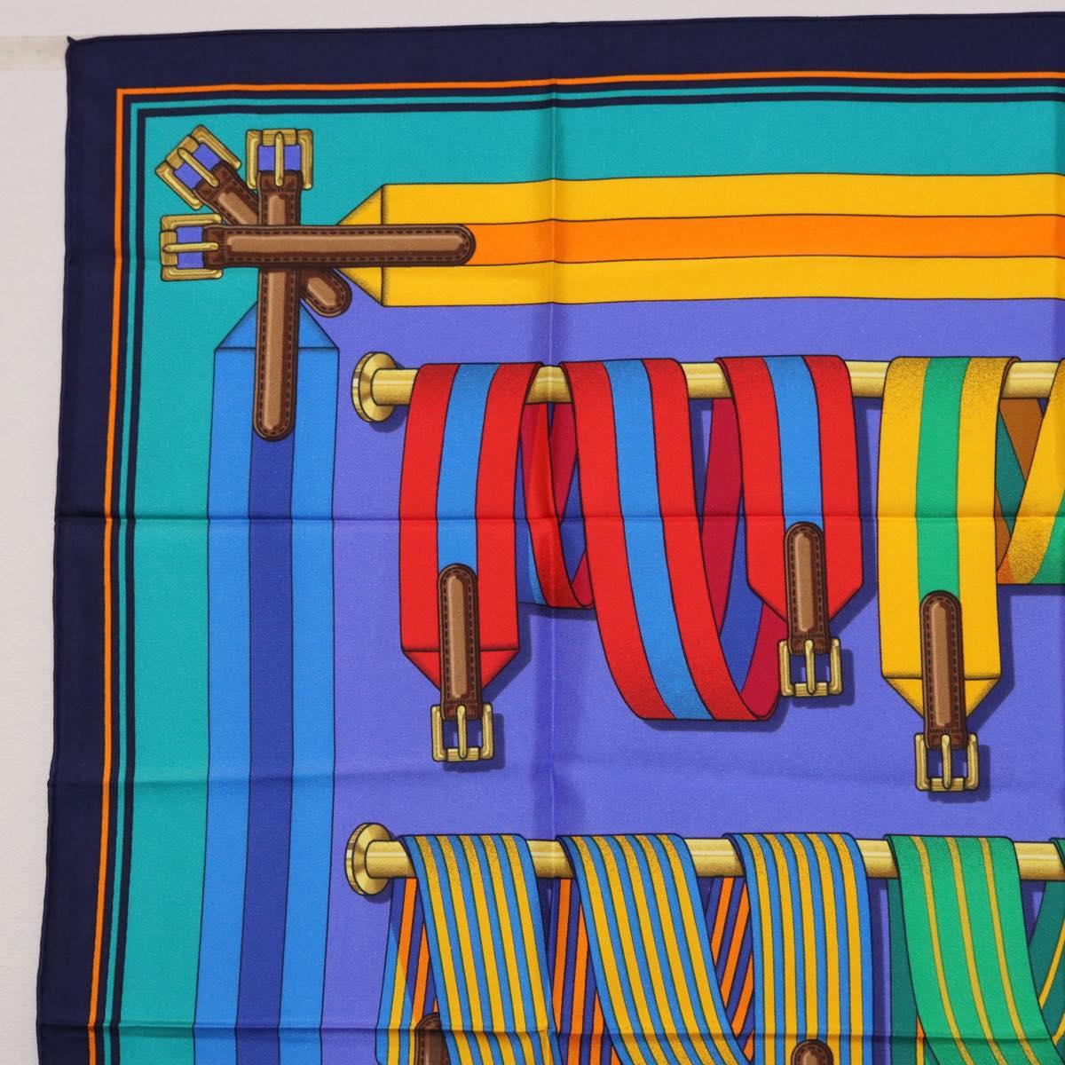 HERMES Carre 90 Scarf Silk Multicolor Auth BA14509M
