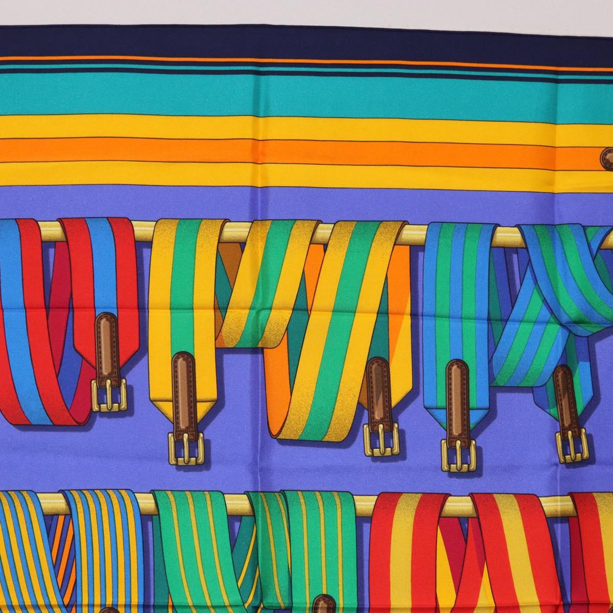 HERMES Carre 90 Scarf Silk Multicolor Auth BA14509M