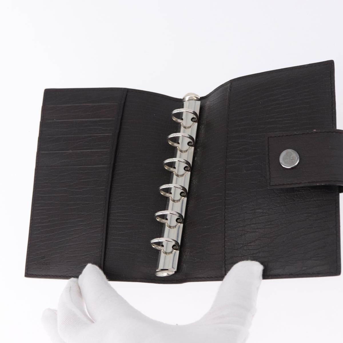 GUCCI GG Supreme Day Planner Cover PVC Beige Silver 115240 Auth BA14510A