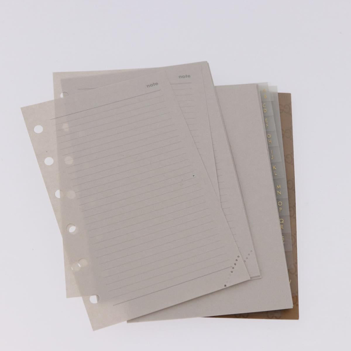 GUCCI GG Supreme Day Planner Cover PVC Beige Silver 115240 Auth BA14510A