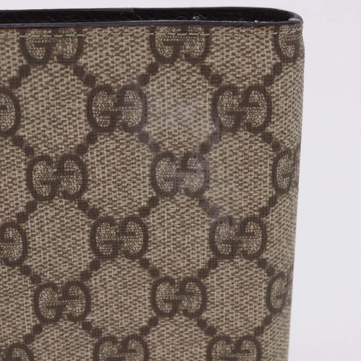 GUCCI GG Supreme Day Planner Cover PVC Beige Silver 115240 Auth BA14510A