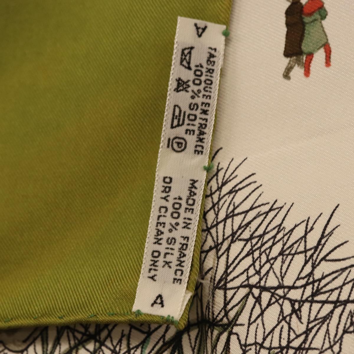 HERMES Carre 90 Scarf Silk Green Auth BA14512M