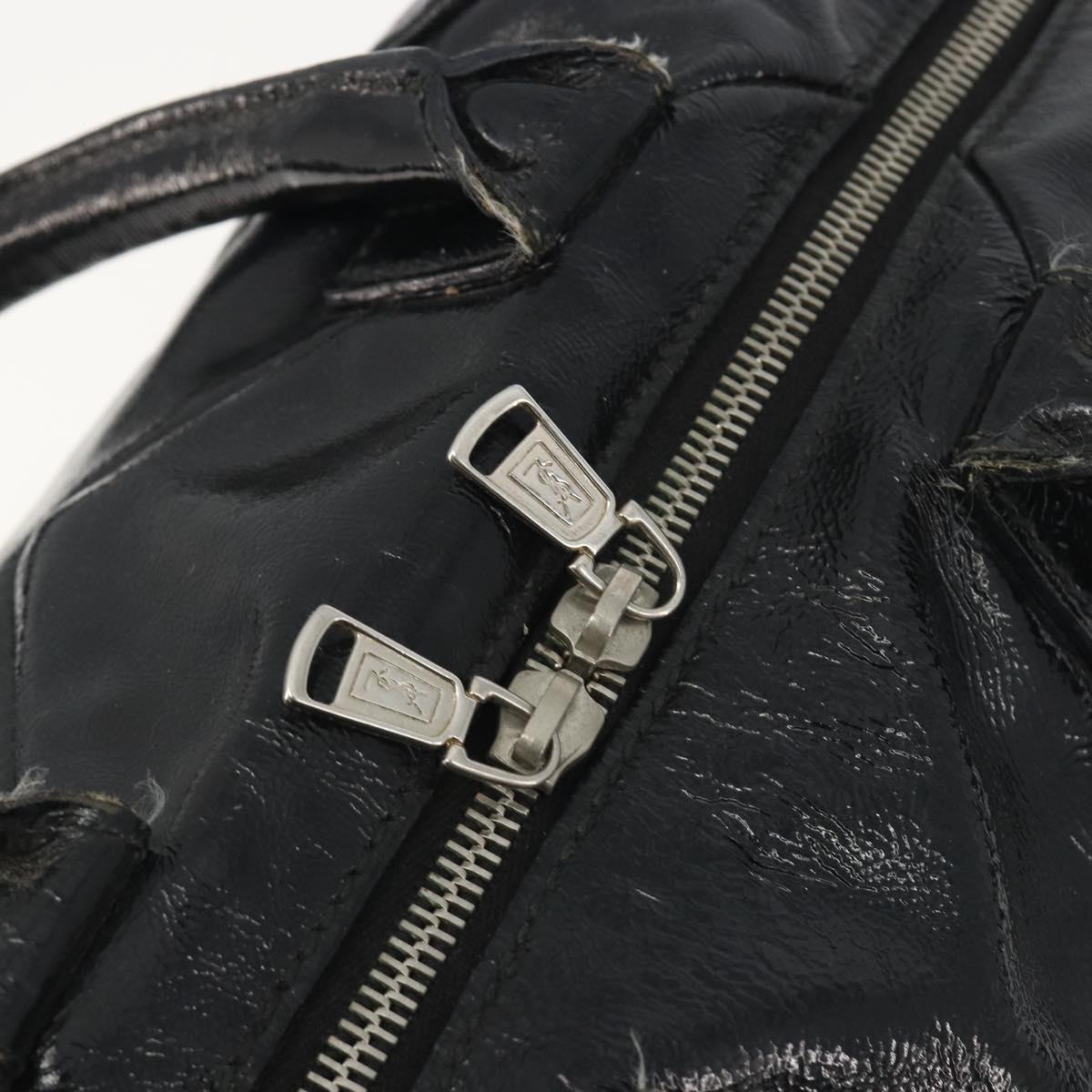 SAINT LAURENT Hand Bag Patent Leather Black Silver 208315 Auth BA14519