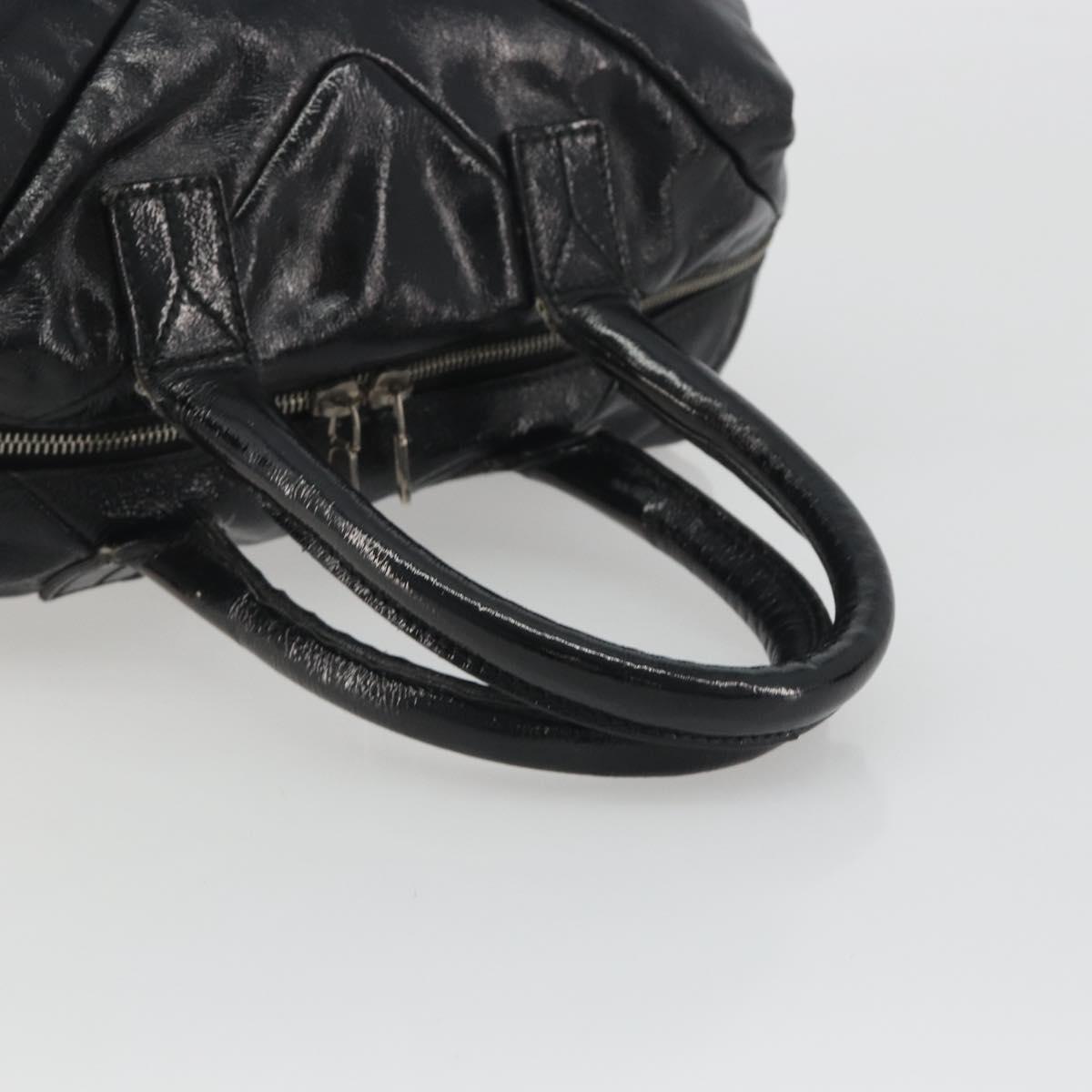 SAINT LAURENT Hand Bag Patent Leather Black Silver 208315 Auth BA14519