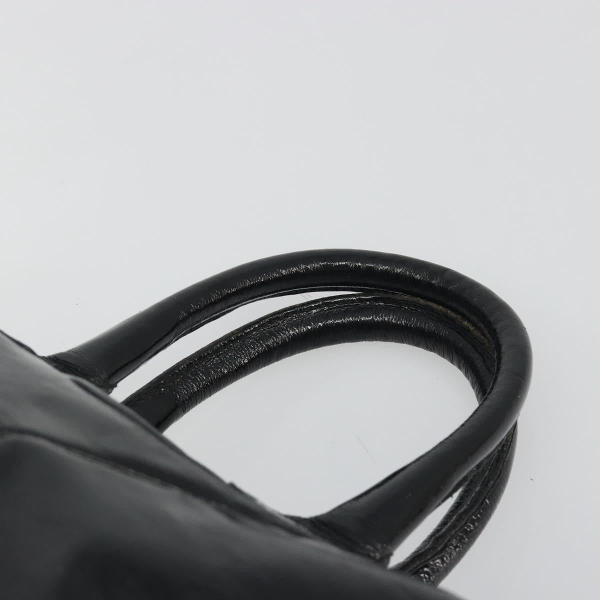 SAINT LAURENT Hand Bag Patent Leather Black Silver 208315 Auth BA14519