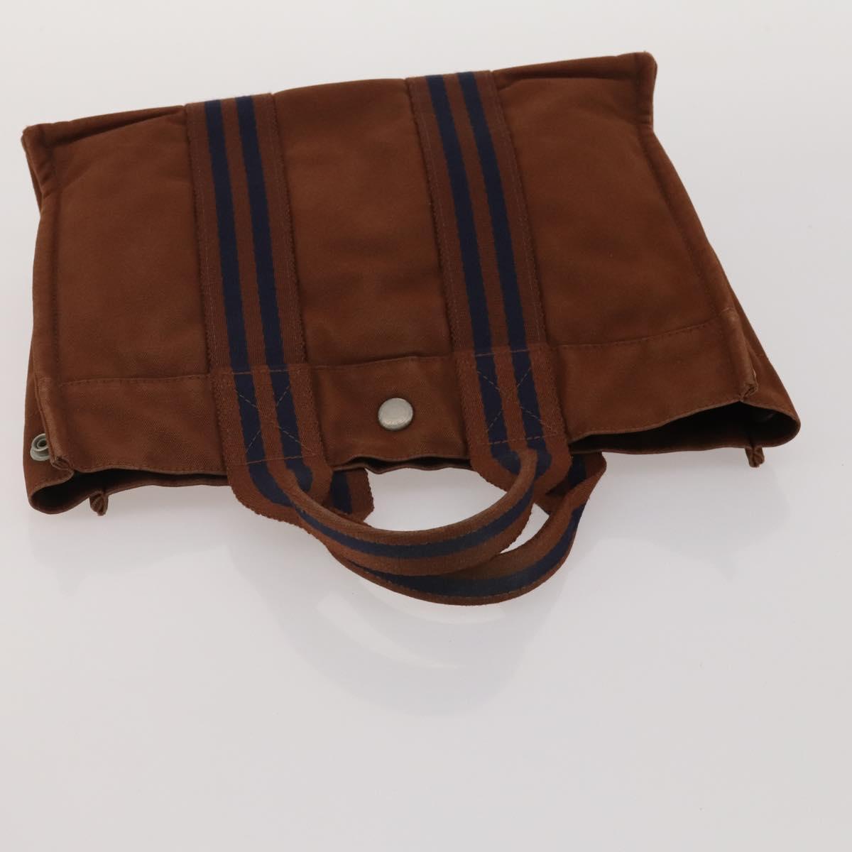 HERMES Fourre Tout Hand Bag cotton 5 Set Black Red Navy Auth BA14521