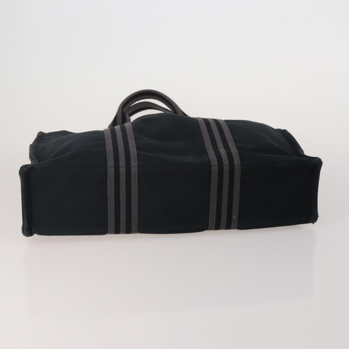 HERMES Fourre Tout Hand Bag cotton 5 Set Black Red Navy Auth BA14521