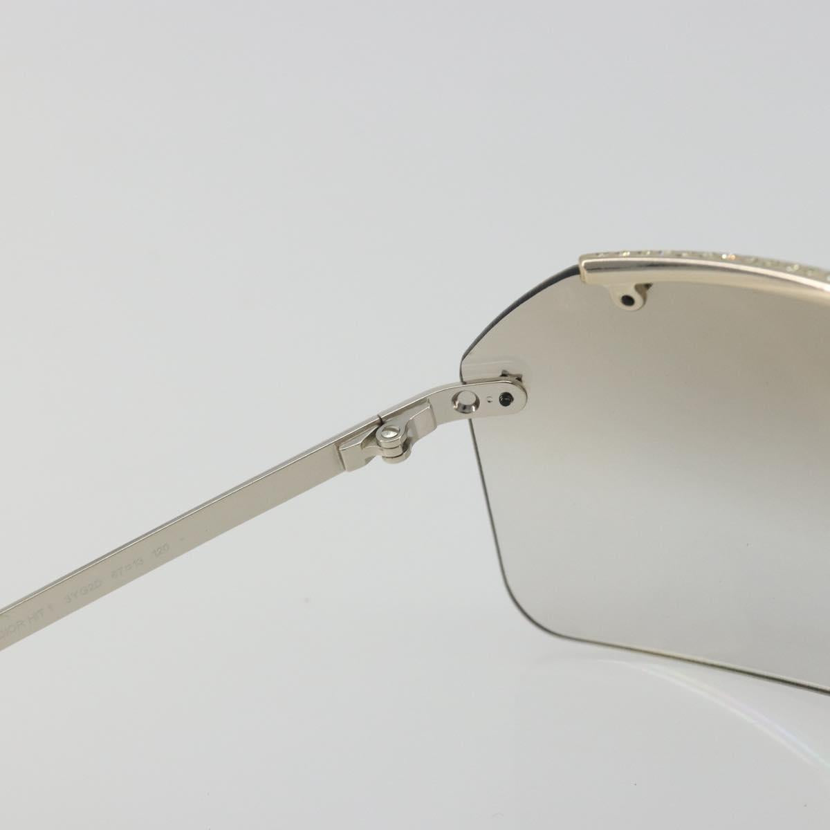 Christian Dior Rimless Sunglasses Metal Champagne Gold Silver Auth BA14522V
