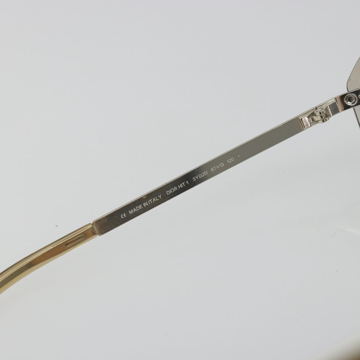 Christian Dior Rimless Sunglasses Metal Champagne Gold Silver Auth BA14522V