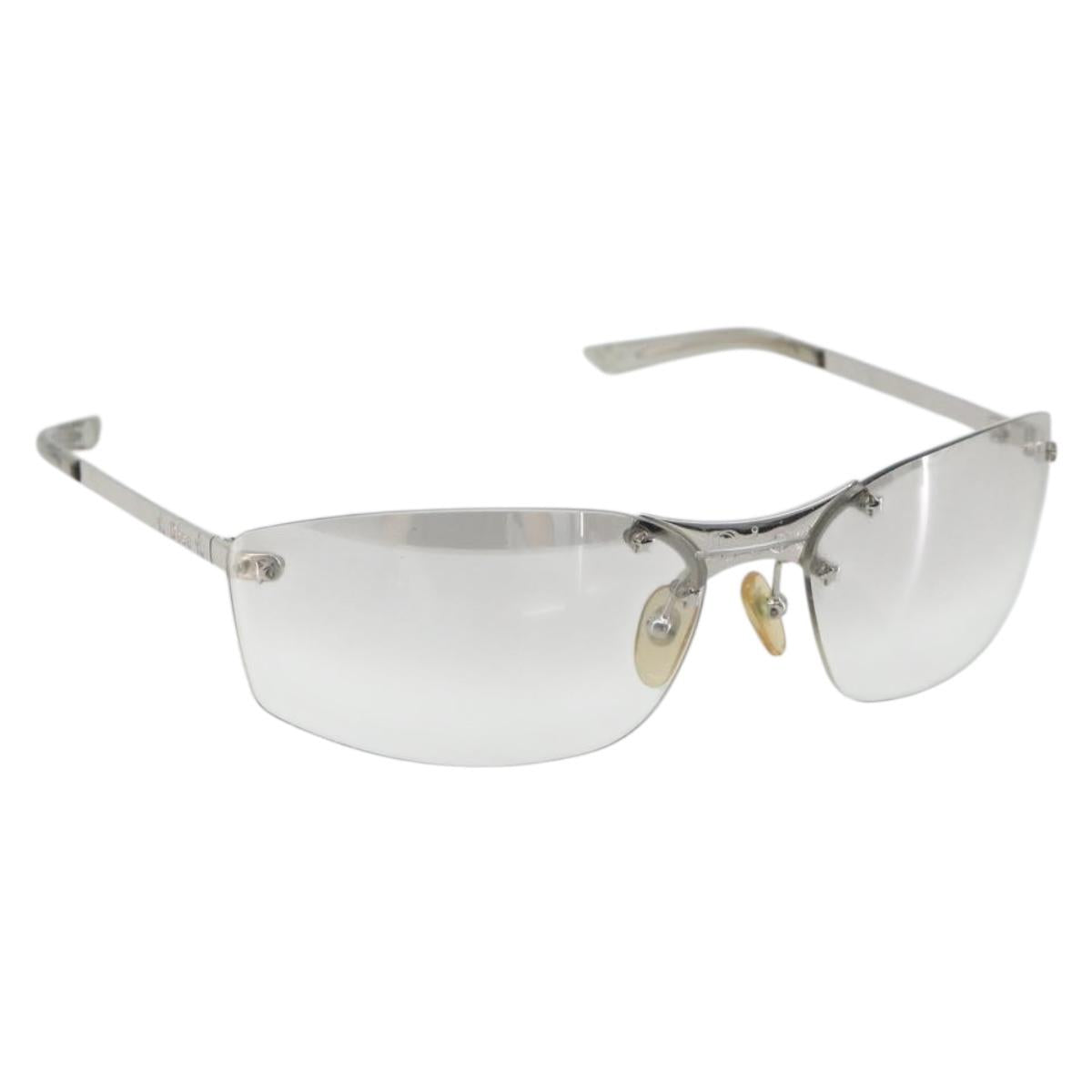 Christian Dior Rimless Sunglasses Metal Silver Auth BA14523V