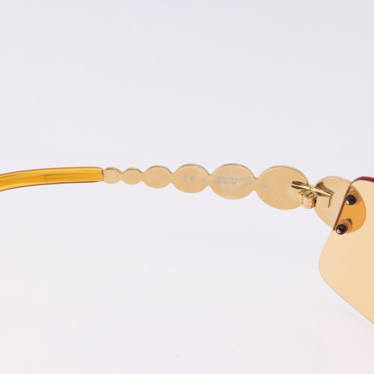 Christian Dior Rimless Sunglasses Metal Orange Gold Auth BA14524V