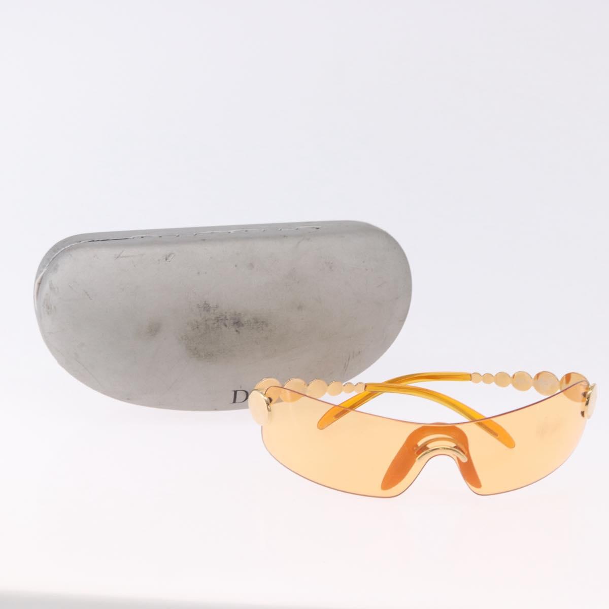 Christian Dior Rimless Sunglasses Metal Orange Gold Auth BA14524V