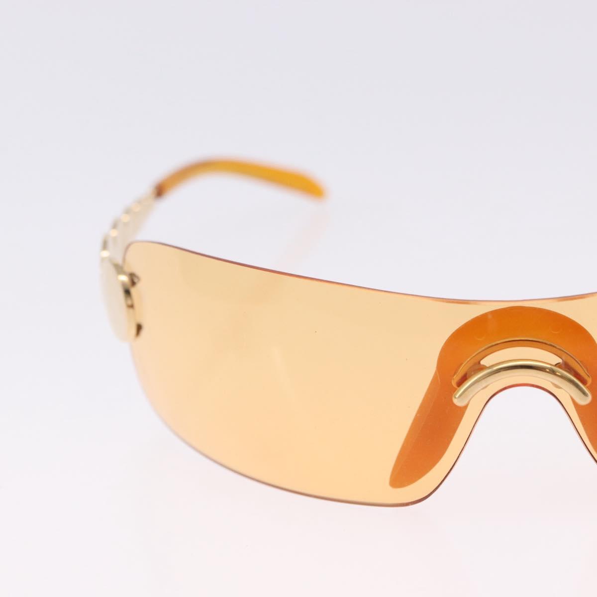 Christian Dior Rimless Sunglasses Metal Orange Gold Auth BA14524V