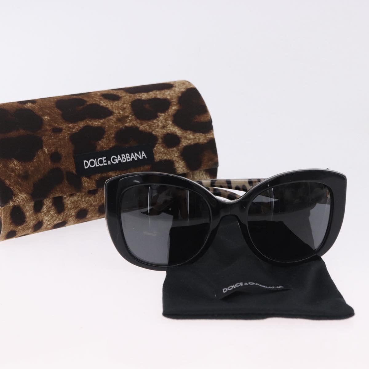 DOLCE&GABBANA Sunglasses Plastic Black Gold Auth BA14526