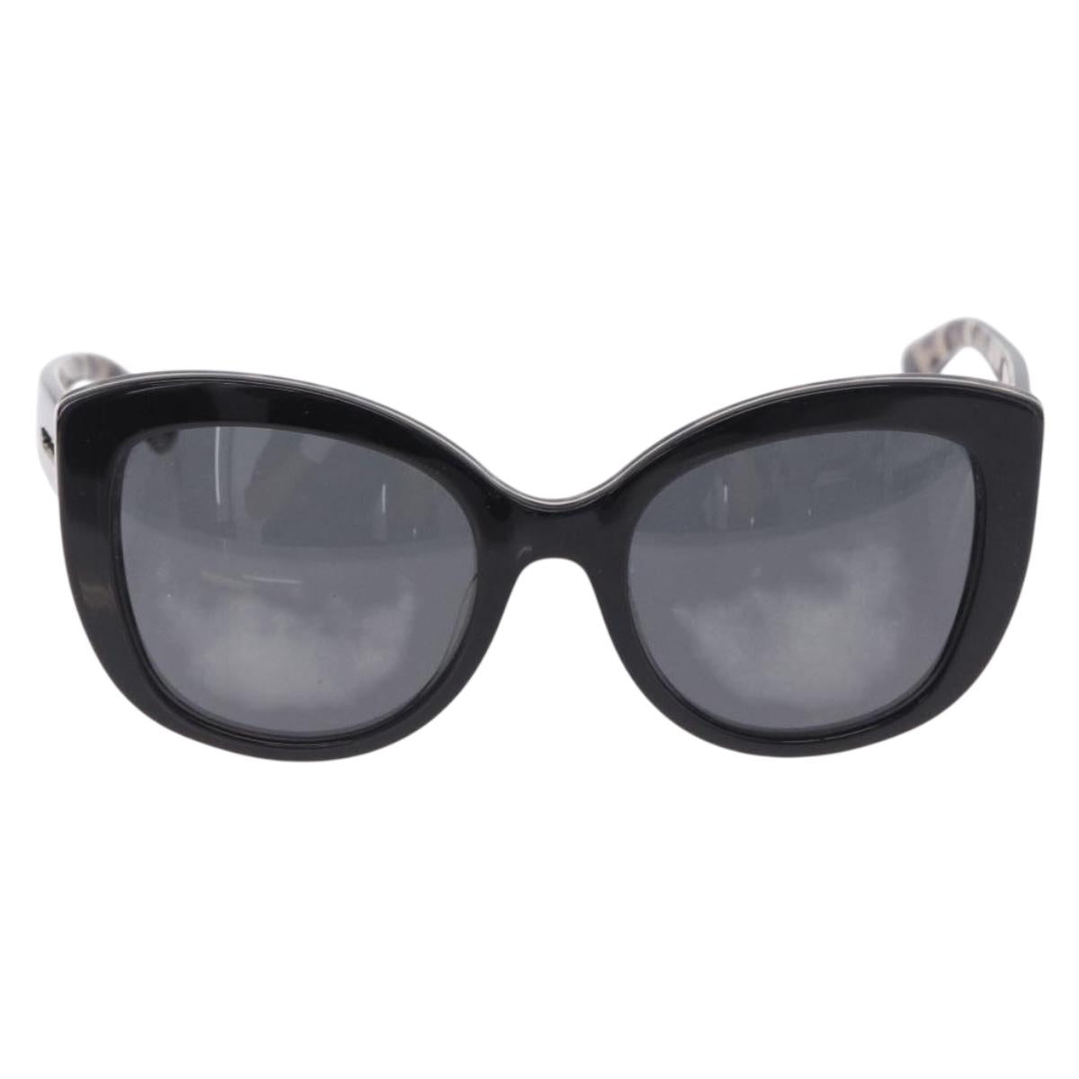 DOLCE&GABBANA Sunglasses Plastic Black Gold Auth BA14526