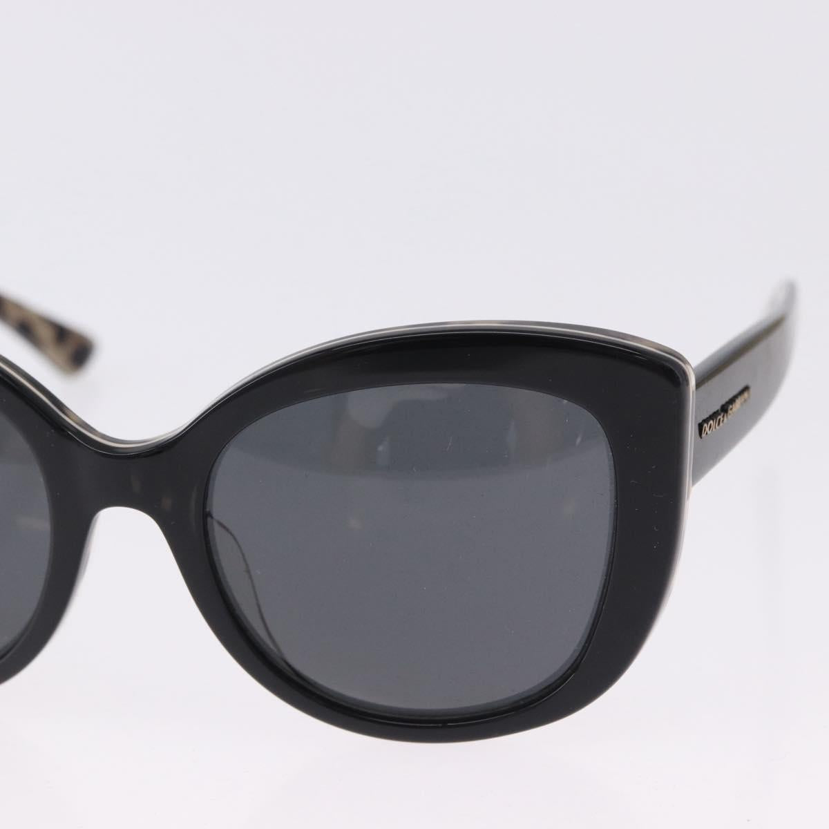 DOLCE&GABBANA Sunglasses Plastic Black Gold Auth BA14526