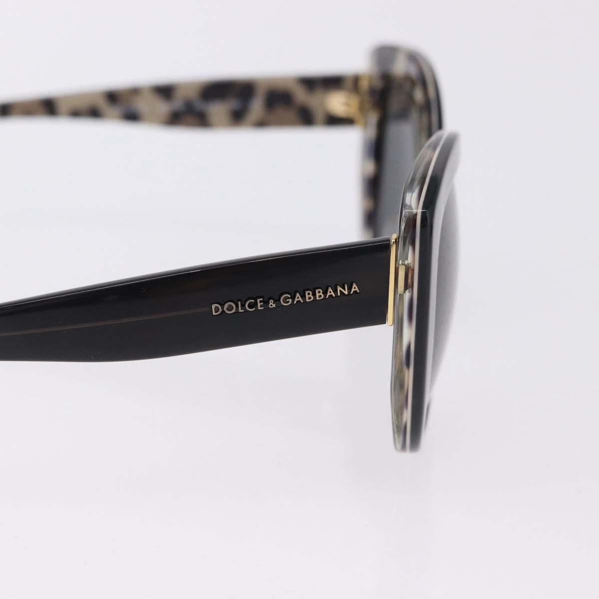 DOLCE&GABBANA Sunglasses Plastic Black Gold Auth BA14526