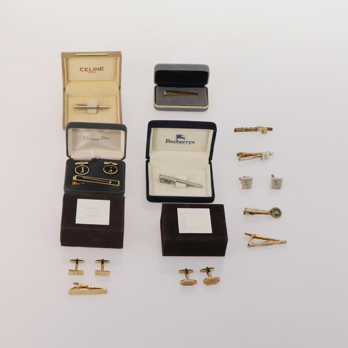 Burberrys Christian Dior Celine Saint Laurent Cuffs 10 Set Gold Auth BA14532