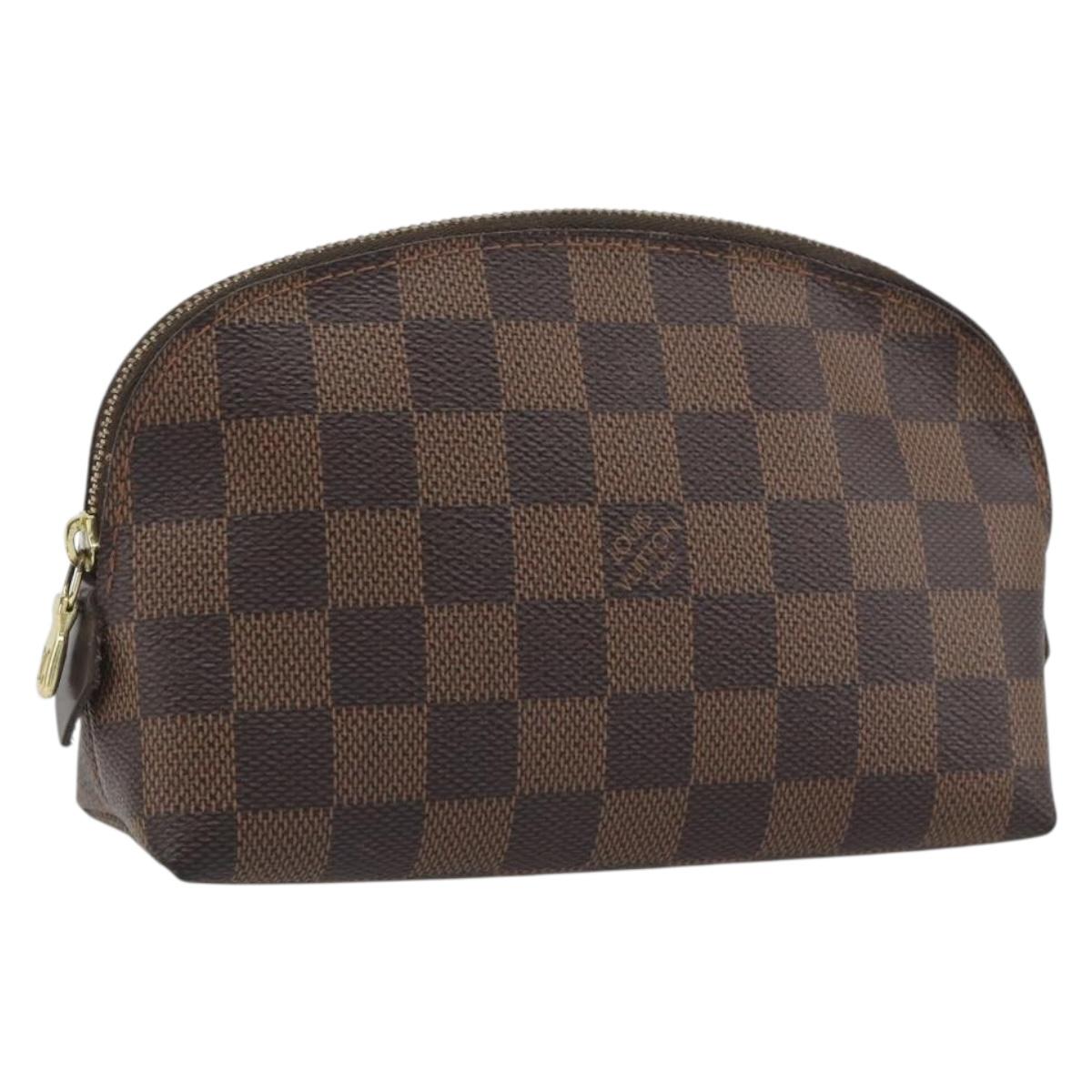 LOUIS VUITTON Damier Ebene Pochette Cosmetic PM Pouch N47516 LV Auth BA14534