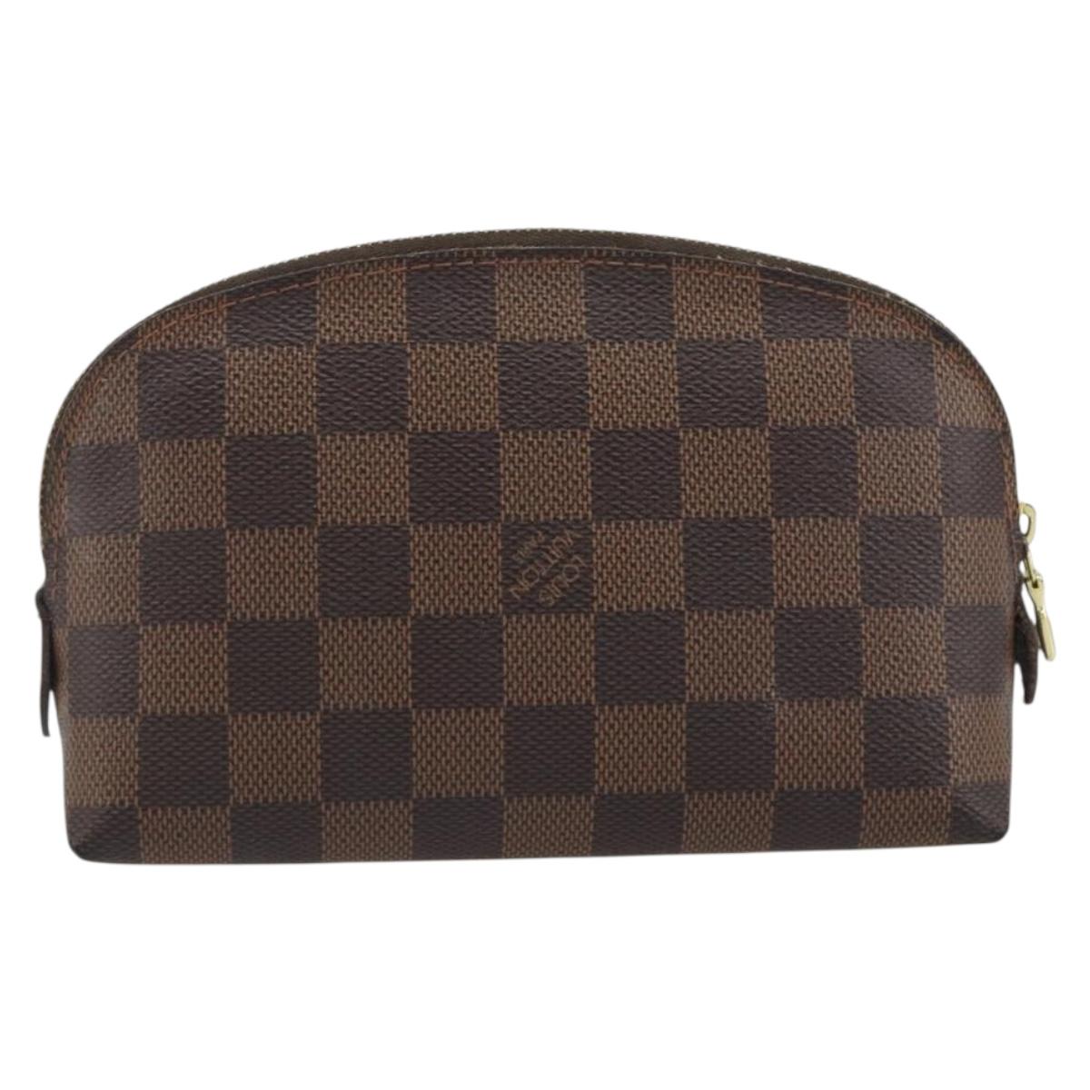 LOUIS VUITTON Damier Ebene Pochette Cosmetic PM Pouch N47516 LV Auth BA14534