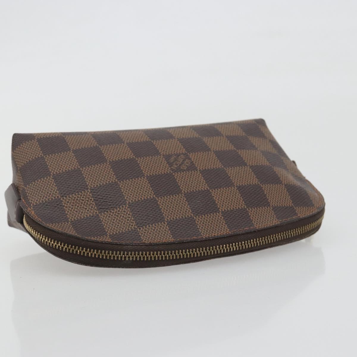 LOUIS VUITTON Damier Ebene Pochette Cosmetic PM Pouch N47516 LV Auth BA14534
