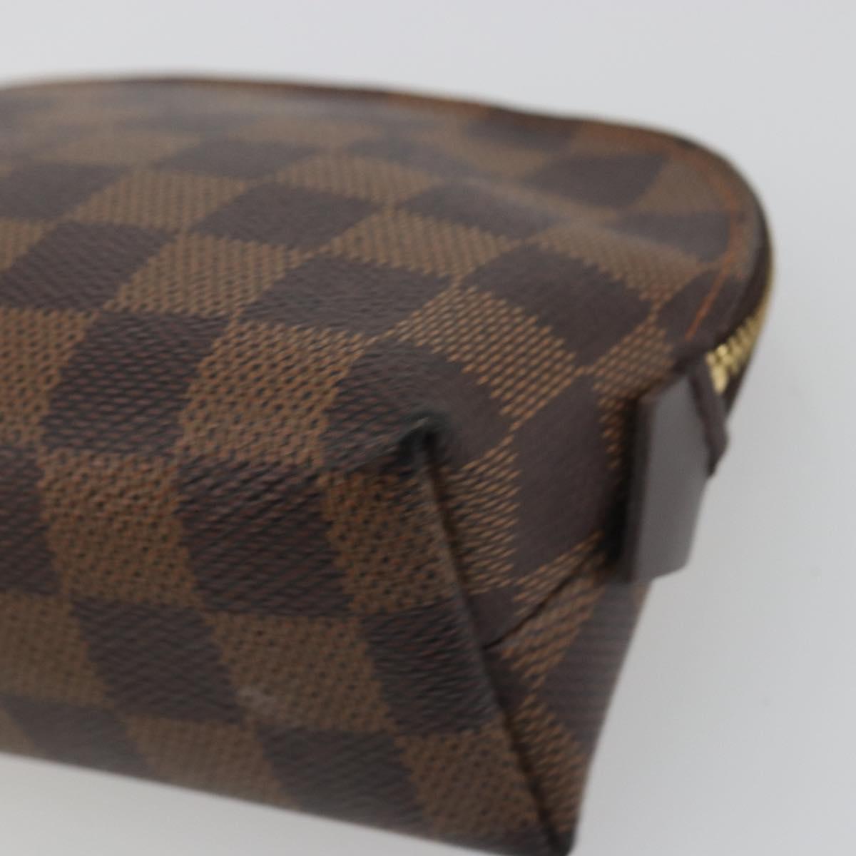 LOUIS VUITTON Damier Ebene Pochette Cosmetic PM Pouch N47516 LV Auth BA14534