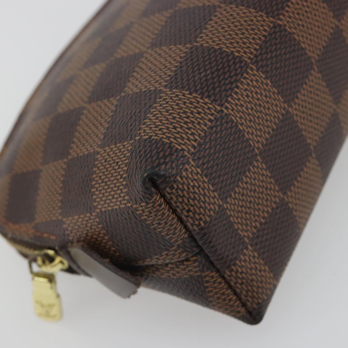 LOUIS VUITTON Damier Ebene Pochette Cosmetic PM Pouch N47516 LV Auth BA14534