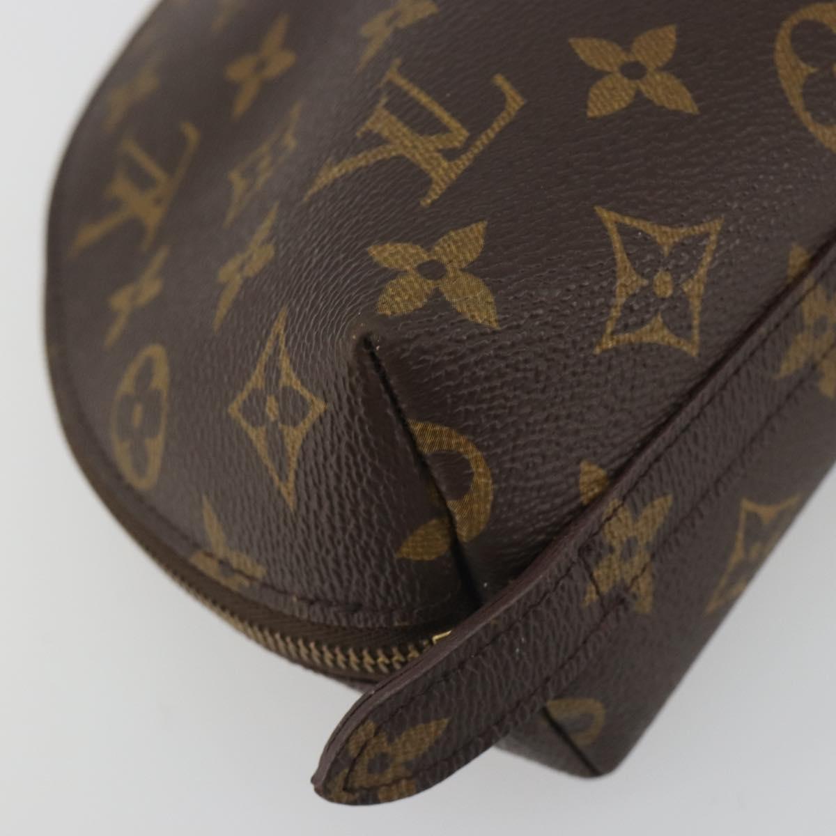 LOUIS VUITTON Monogram Trousse Demi Ronde Cosmetic Pouch M47520 LV Auth BA14555