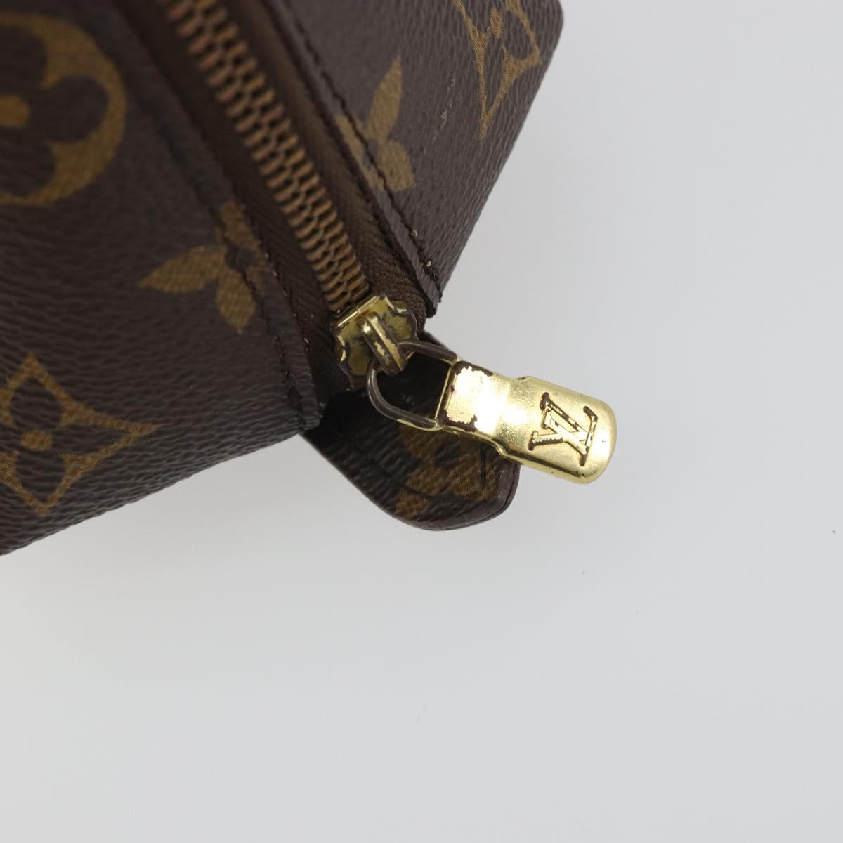 LOUIS VUITTON Monogram Trousse Demi Ronde Cosmetic Pouch M47520 LV Auth BA14555