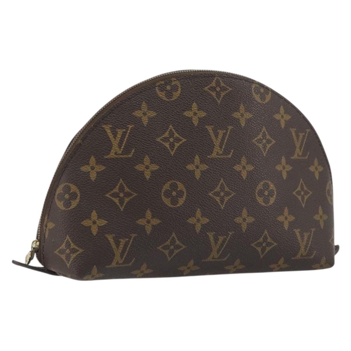 LOUIS VUITTON Monogram Trousse Demi Ronde Cosmetic Pouch M47520 LV Auth BA14555