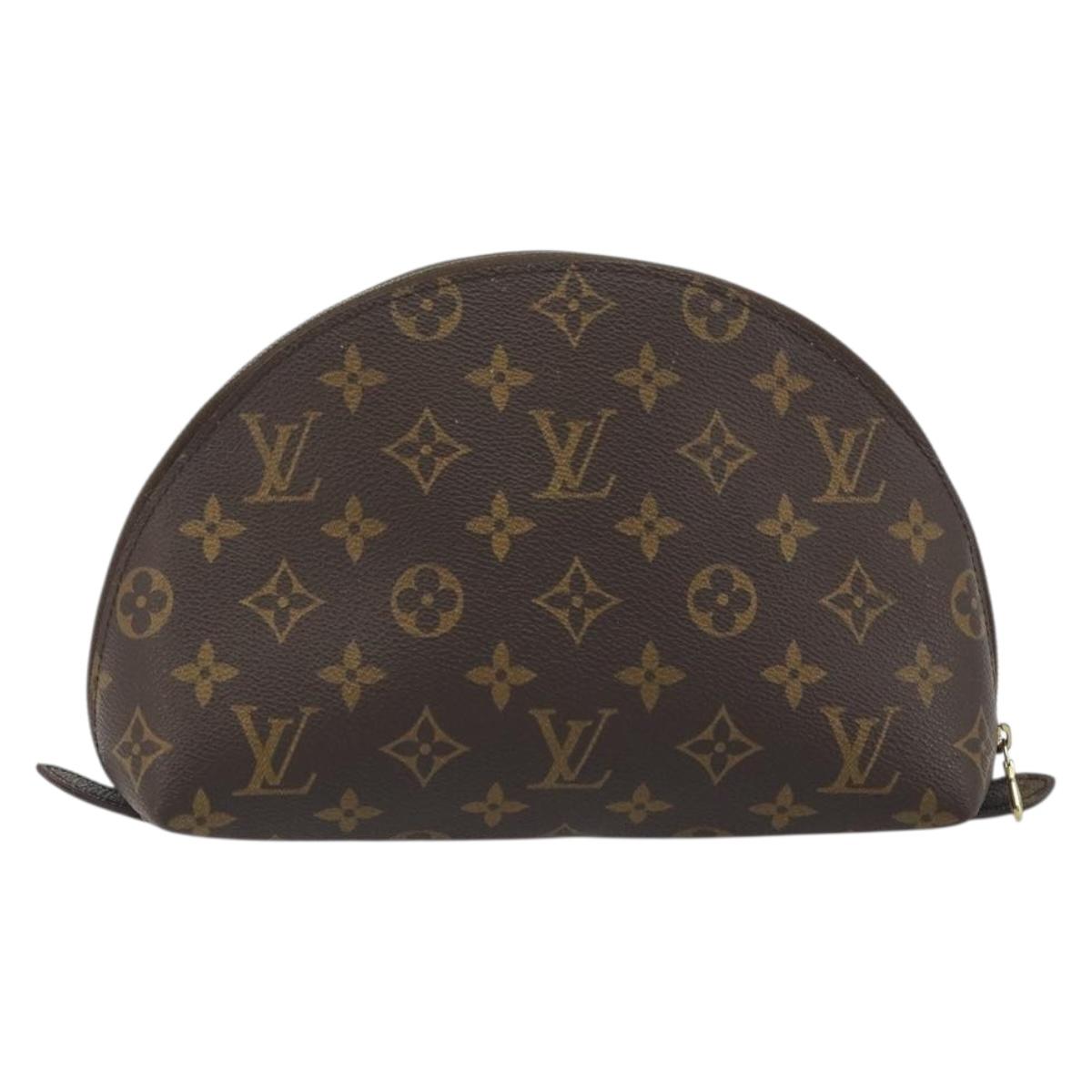 LOUIS VUITTON Monogram Trousse Demi Ronde Cosmetic Pouch M47520 LV Auth BA14555