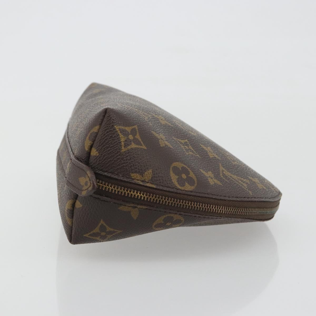 LOUIS VUITTON Monogram Trousse Demi Ronde Cosmetic Pouch M47520 LV Auth BA14555