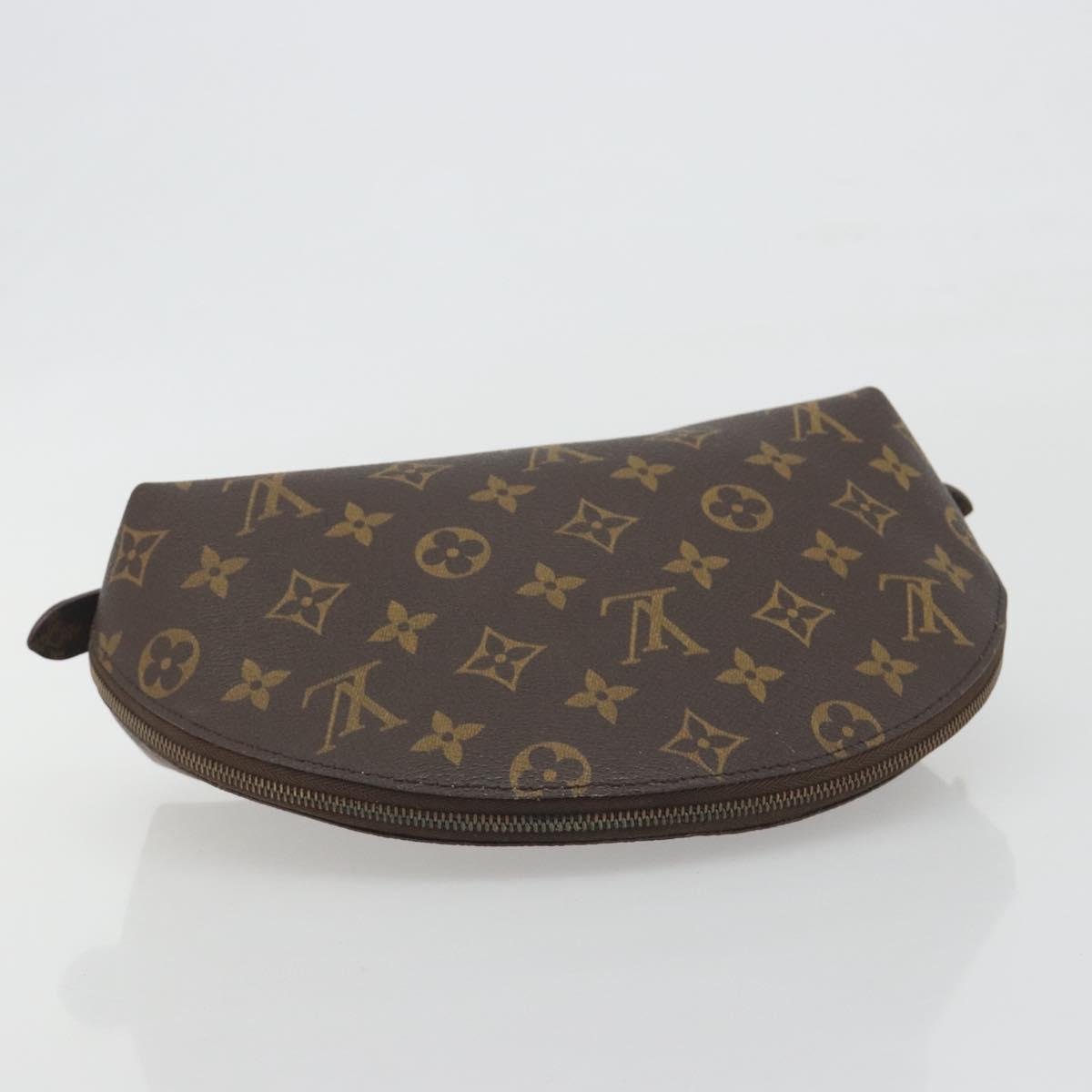 LOUIS VUITTON Monogram Trousse Demi Ronde Cosmetic Pouch M47520 LV Auth BA14555