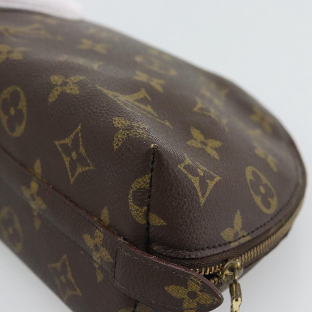LOUIS VUITTON Monogram Trousse Demi Ronde Cosmetic Pouch M47520 LV Auth BA14556