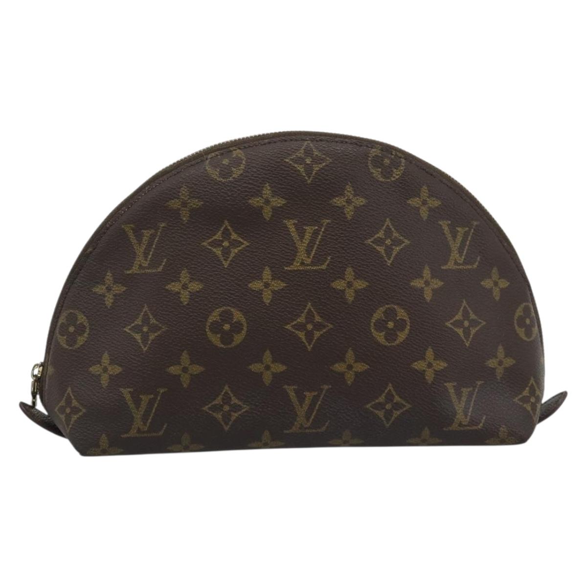 LOUIS VUITTON Monogram Trousse Demi Ronde Cosmetic Pouch M47520 LV Auth BA14556