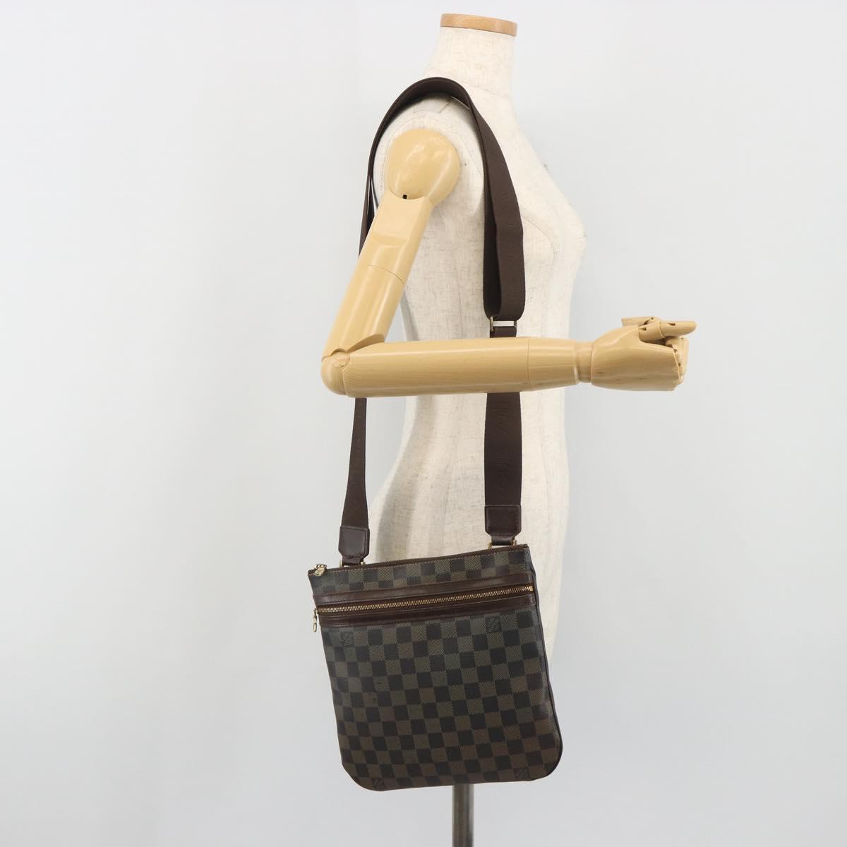 LOUIS VUITTON Damier Ebene Pochette Bosphore Shoulder Bag N51111 LV Auth BA14559
