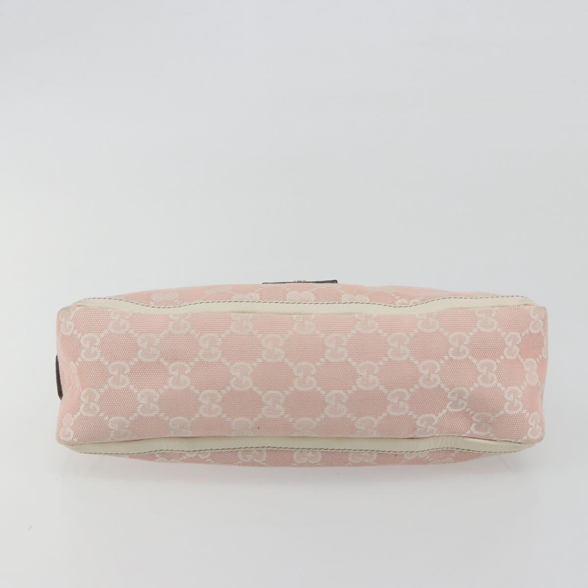 GUCCI GG Canvas Abbey Hand Bag Pink Gold Tone 130939 Auth BA14560