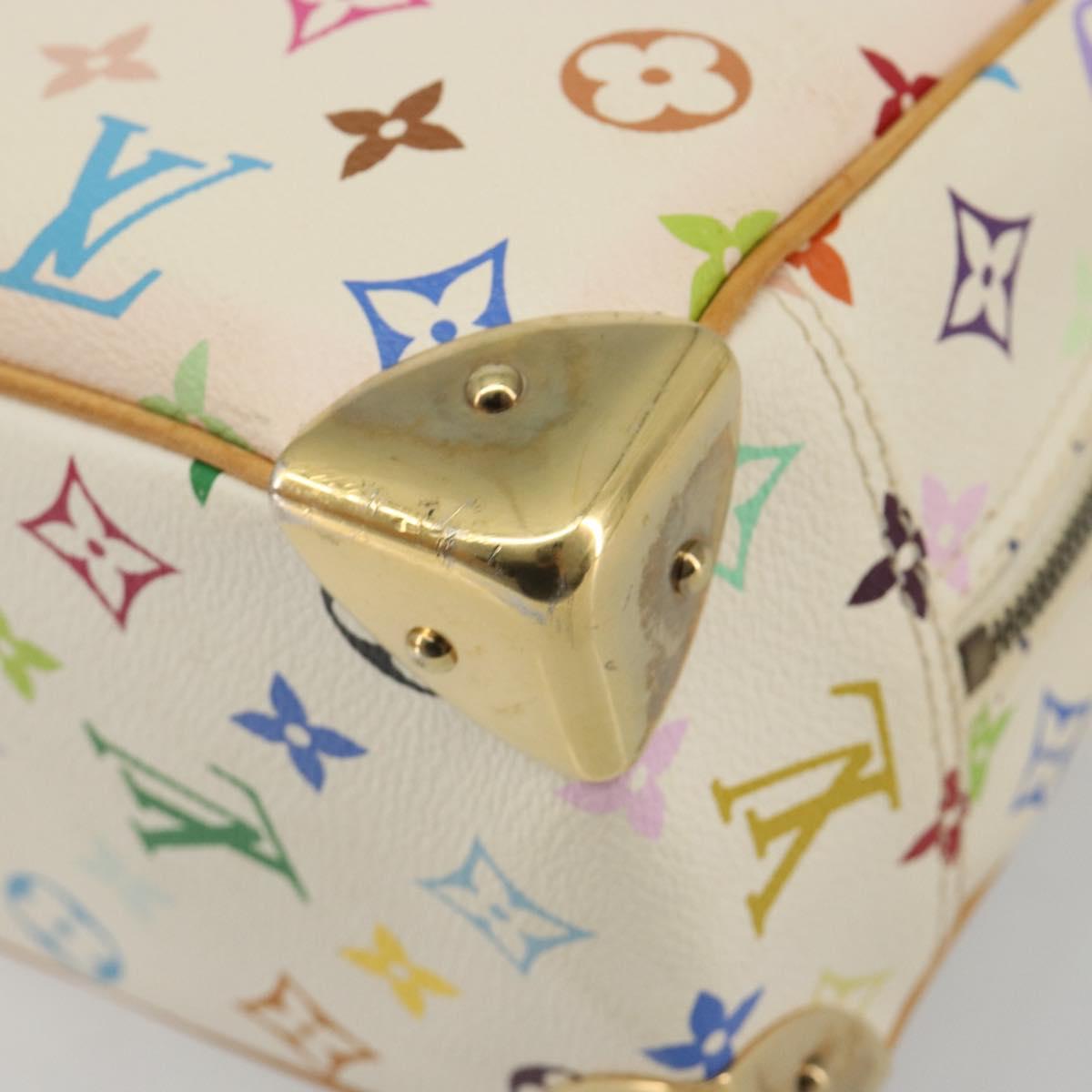 LOUIS VUITTON Monogram Multicolor Trouville Hand Bag White M92663 Auth BA14564A