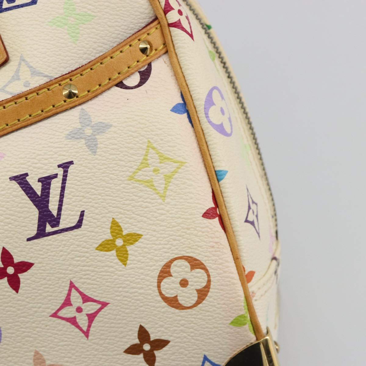 LOUIS VUITTON Monogram Multicolor Trouville Hand Bag White M92663 Auth BA14564A